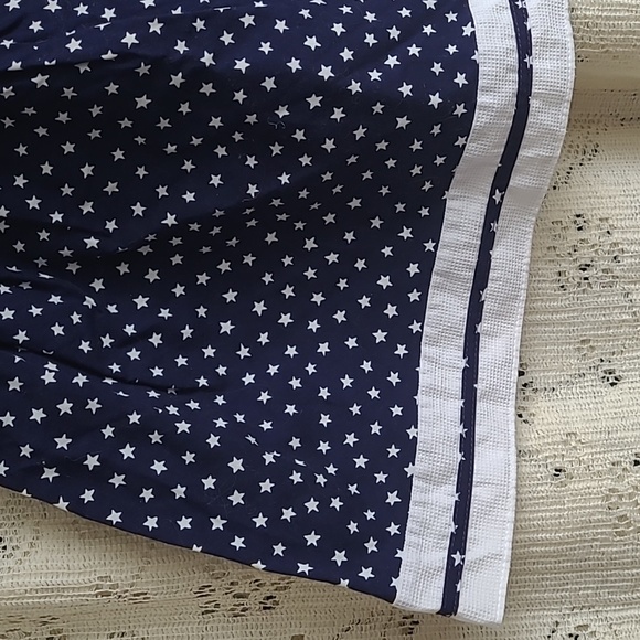 Vintage red, white, blue Short Sleeve Toddler Summer Dress With Stars & Red Bow - Picture 3 of 5